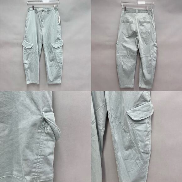 Pilcro Slouchy Utility Bow Barrel Pants in Sage Cargo Pockets Size 27 NWT - Picture 12 of 16